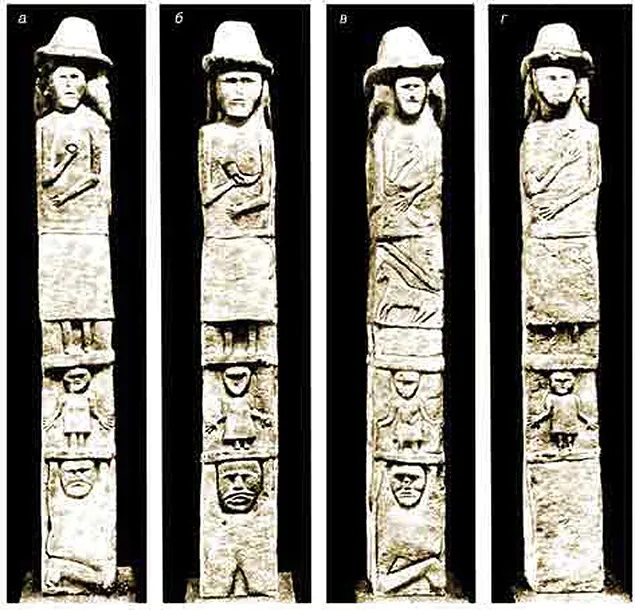 Четыре идола. Збручский идол. Збручский идол древних славян. Збручский идол (IX-X ВВ.). Збручский идол рыбаков.